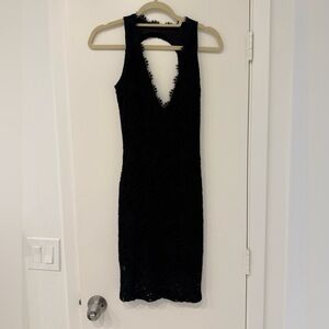 Jump Black lace Backless Dress